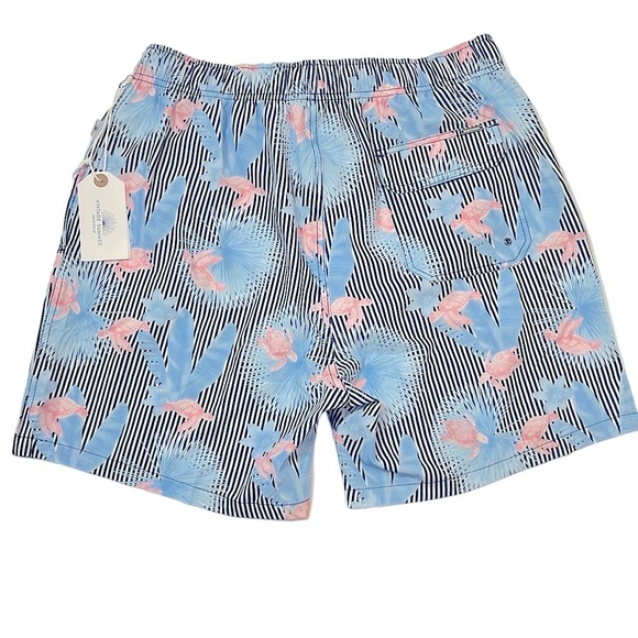 Vintage Summer Swim Shorts Tropical Turtle Print - Picture 7 of 12
